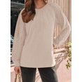 thumbnail image 4 of Womens Long Sleeve Shirts Lace Tops Business Casual Fall Fashion Outfits Clothes Knitted Y2k Blouses XXL, 4 of 8