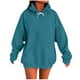 thumbnail image 3 of Blusa de manga larga,Sudadera informal con capucha para mujer, color liso, cuello redondo, manga larga, corte holgado, mezcla de poliéster, ropa de calle cómoda para uso diario, sopatenor, 3 of 8