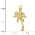 thumbnail image 3 of 14k Yellow Gold Textured Polished Mini Palm Tree Pendant Necklace 26.5x13.5mm Wide Pendant for Women, 3 of 3