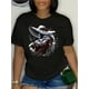 thumbnail image 2 of Women's Casual Crew Neck T-Shirt with Beauty Portrait Print, Short Sleeves, All-Season Polyester Top, 2 of 7