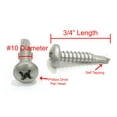 thumbnail image 2 of Bolt Dropper 10 x 3/4" Self Tapping Stainless Steel Metal Screw, (100 Pack) Phillips Pan Head Self Drilling Screws, 410 SS, Choose Size, 2 of 6