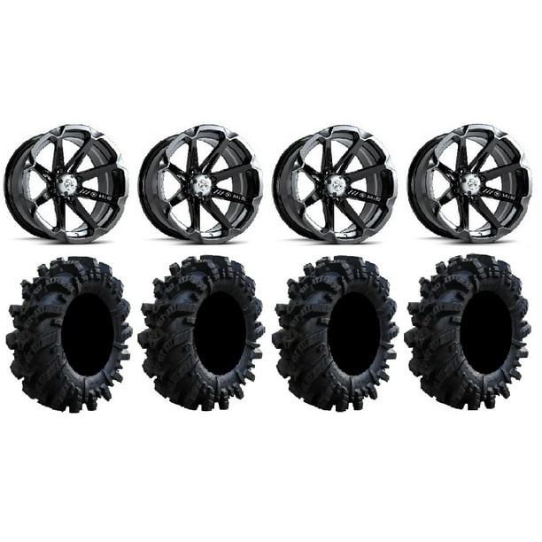 MSA Black Diesel 14" UTV Wheels 30" Intimidator Tires Polaris RZR XP
