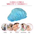 thumbnail image 2 of YFYANG Femmes Double Imperméable Shower Cap, Rêveur Aurora Bleu Réutilisables Cheveux Cap pour Tous les Styles de Cheveux et les Tailles de Tête, 2 of 6