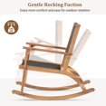 thumbnail image 4 of GO 2 Pieces Patio Rocking Chair Set, Acacia Wood Outdoor Rockers with Wicker Rattan Seat & Backrest, Comfortable Garden Porch Chairs for Backyard, Balcony, and Poolside, Dark Brown, 4 of 18