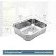 thumbnail image 3 of Moen Gs18192 1800 Series 23-1/2" Undermount Single Basin Stainless Steel Kitchen Sink -, 3 of 5