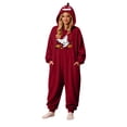 thumbnail image 2 of Matching Halloween Pumpkin Onesie Costume for Couple, Flannel Hooded Pumpkin Pajamas with Flying Ghost and Broom Print, Halloween Pajamas for Adults, Oversized Jumpsuit Loungewear for Trick or Treat, 2 of 8