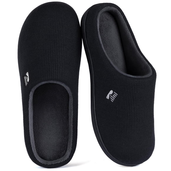 Pantufla RockDove para mujer 25‑26 cm Negro/Gris con espuma de memoria