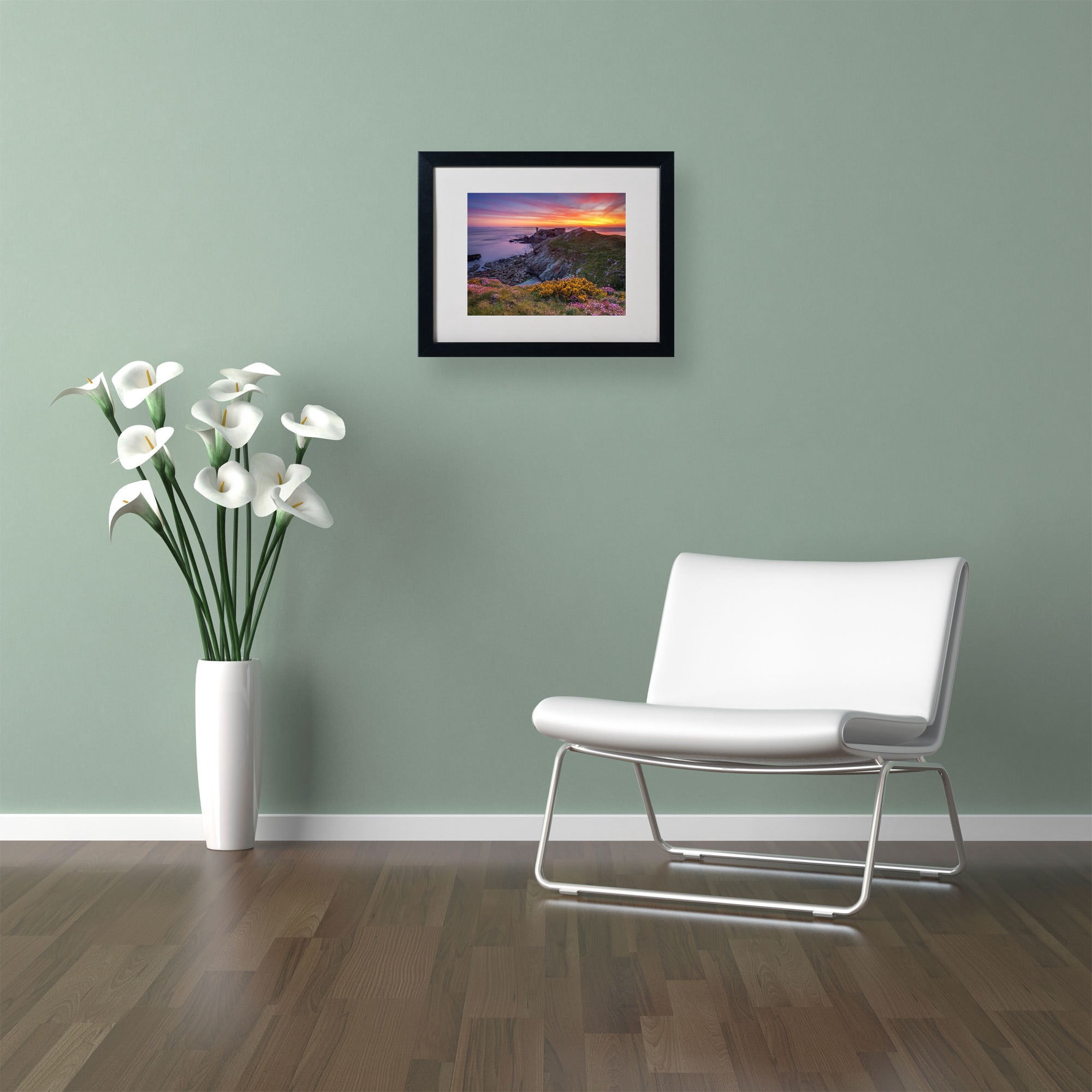 Trademark Fine Art "Brittany In Flowers" Framed Canvas Art by Mathieu Rivrin