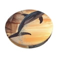 thumbnail image 1 of Disketp Sailing Dancing Dolphin Funda Redonda para Taburete, Funda de Cojín para Silla de Bar Suave y Elástica-12 inch, 1 of 7