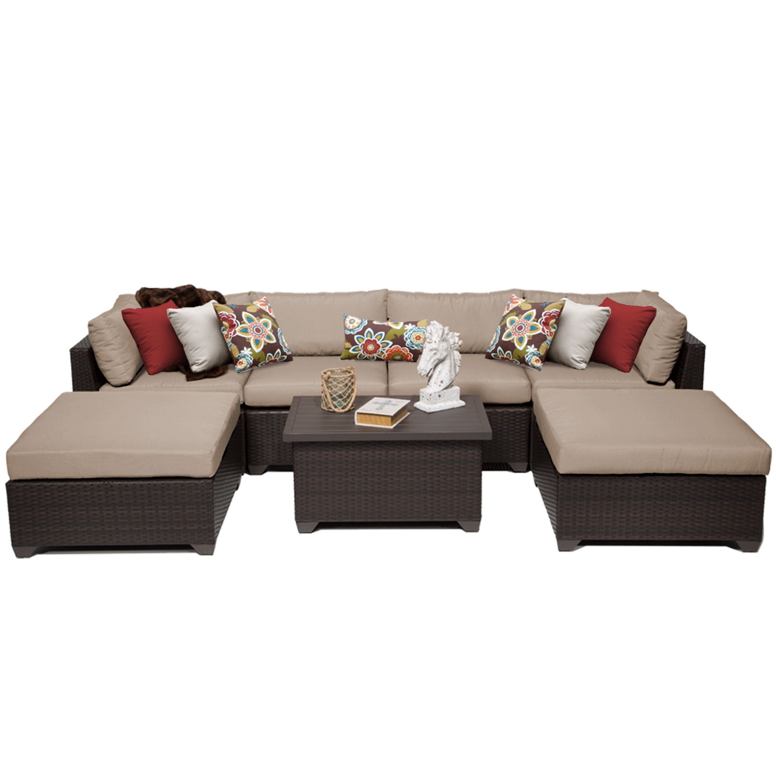 Premier 7 Piece Outdoor Wicker Patio Furniture Set 07b