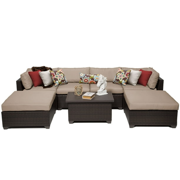 Premier 7 Piece Outdoor Wicker Patio Furniture Set 07b ...