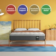 Queen Mattress, Serweet 10 inch Hybrid Mattress Queen with Fiberglass Free, Memory Foam, Breathable Euro Pillow Top Mattress for Cooler Sleep Supportive & Pressure Relief, Medium Firm