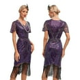 thumbnail image 3 of IDOPIP 1920s Flapper Dresses for Women Great Gatsby Dresses Sequin Fringed Roaring 20s Cocktail Dress, 3 of 5