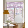 thumbnail image 4 of Pink Bow Kitchen Valances for Windows Farmhouse Linen Window Valance Curtain for Living Room Window Treatment Modern Cartoon Cute Funny Dots Striped Valance Rod Pocket Topper Drape, 42 x 12 Inch, 4 of 6