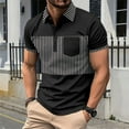 thumbnail image 2 of SSAAVKUY Men's Polo Shirts Short Sleeve 2025 Casual Polo T-Shirts Color Block Slim Fit Golf Polo Shirt with Pocket Black S, 2 of 5