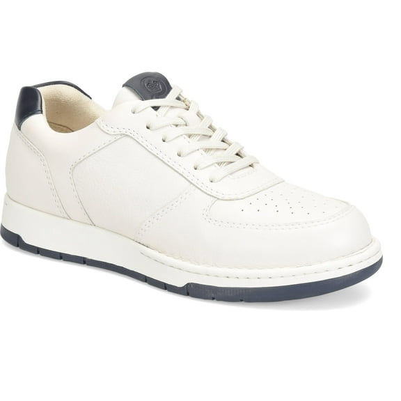 BORN Men's Captain Sneaker, White Sea Salt and Navy, 11.5