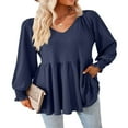 thumbnail image 3 of PENGXIANG Tunique pour Femmes T-Shirts à Manches Longues et Col Rond, 3 of 7