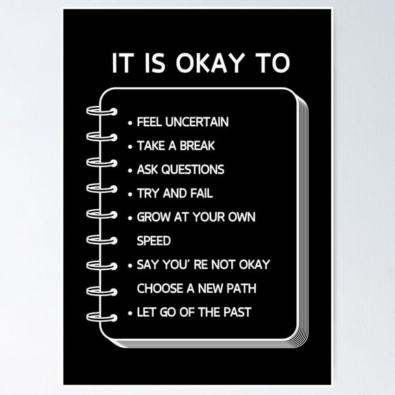 It'S Okay To Not Be Okay Poster- Unframed Poster | Wall Art | Perfect For Home Decor & Gifts, 8x12