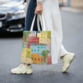 thumbnail image 6 of YFYANG Reusable Cotton Canvas Tote Shopping Bag, Colorful Architectural Patterns Washable Portable Grocery Bag for Daily Travel, 6 of 8