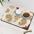 thumbnail image 3 of Chic Paisley Pattern Dog Feeding Mat - Absorbent Pet Food Spill Mat - Non-Slip Rubber Base - Vintage Floral Design - Easy to Clean - 12x19 Inches, 3 of 7