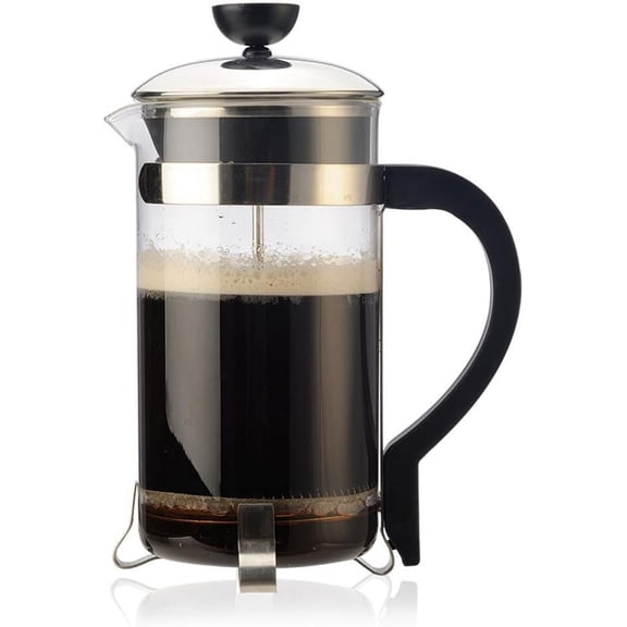 Primula Classic French Press Coffee/Tea Maker - Glass 8 Cup/32 Oz, Black/Chrome Accents — Residential Use, Standard Application
