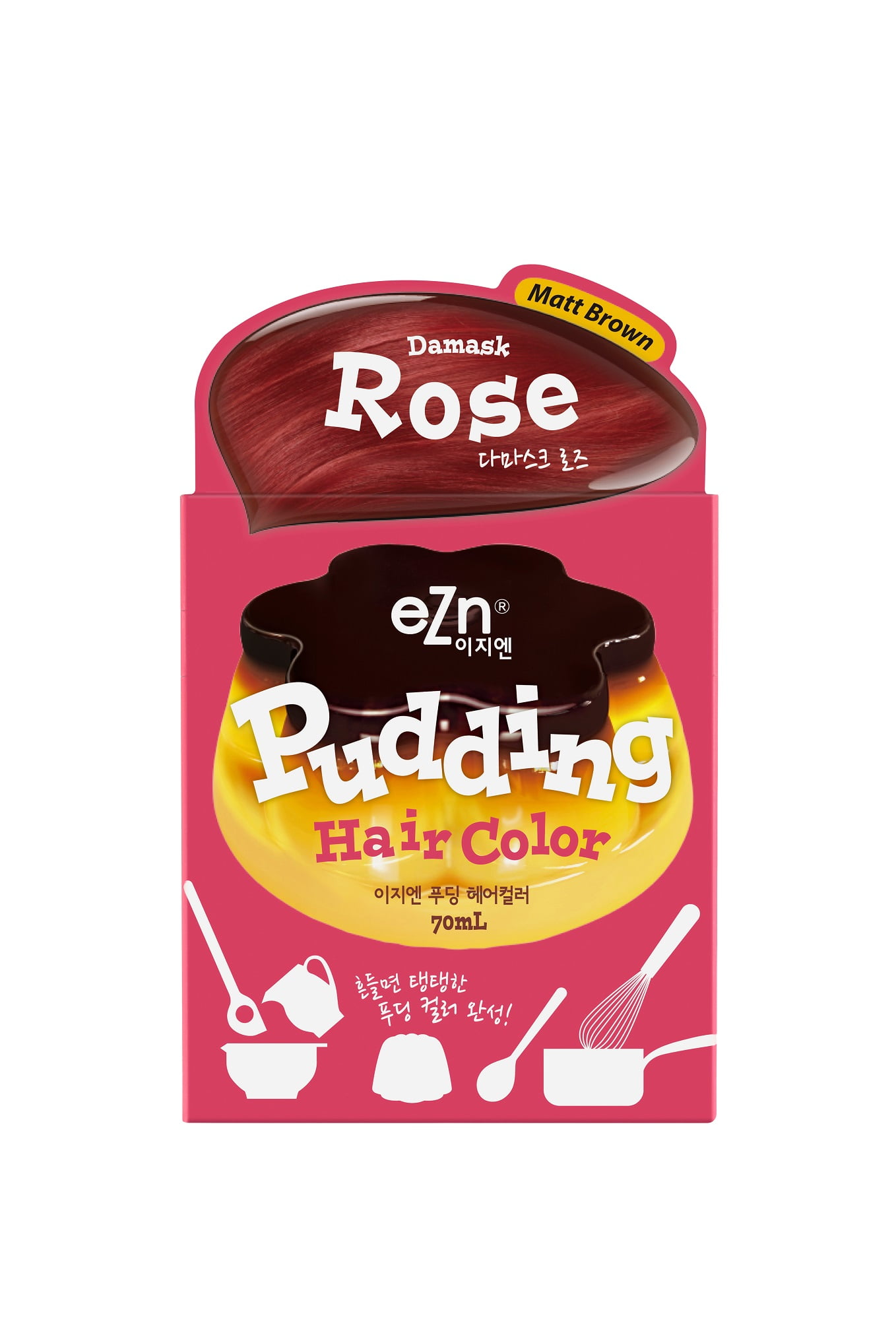 EZN Pudding Hair Color Damask Rose, Ammonia Free Hair Dye, DIY Kit