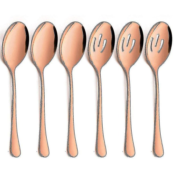 6 uds cucharas para servir ranuradas compatibles con banquete de restaurante Buffet de fiesta,