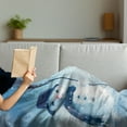 thumbnail image 3 of Snowman Soft Flannel Fleece Throw Blanket, Snow Covered Wintry Landscape with Happy Snowman Cold Outdoors, Cozy Plush for Indoor and Outdoor Use, 60" x 80", Pale Blue Dark Blue, by Ambesonne, 3 of 5