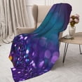 thumbnail image 3 of Disketp Purple and Green Glitter Cozy Flannel Fleece Throw Blanket: Has a velvety texture for All Seasons - Perfect for Women, Men, & Kids"80"x60", 3 of 6