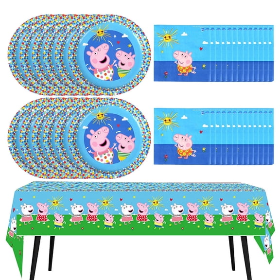 Peppa Pig Birthday Party Supplies Decoration Bundle Pack for 16 Guests