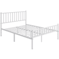 thumbnail image 3 of Minimalist Metal Bed Frame with Slatted Headboard, Sturdy Metal Slats, Queen, White, 3 of 9