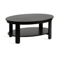 thumbnail image 5 of Kate and Laurel Foxford Modern Tiered Oval Coffee Table, 38 x 24 x 18, Black, Transitional Two-Tier Living Room Table with Storage and Resilient Wood Construction, 5 of 10