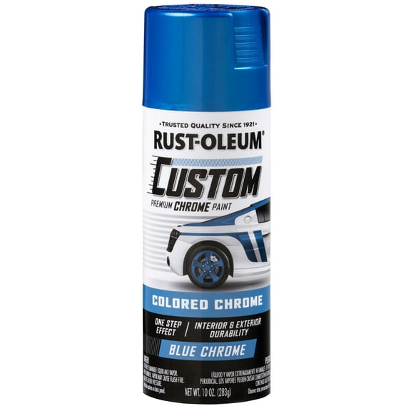 6 Pack, Blue, Rust-Oleum Automotive Custom Chrome Gloss Spray Paint-340457, 10 oz