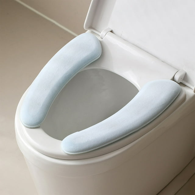 Funda de Asiento de Inodoro Acolchada de Dos Piezas, Adhesiva, Impermeable, Lavable y Reutilizable.