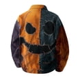 thumbnail image 5 of GrmtClth Autumn Mens Halloween Black Cat Pumpkin Overshirt Jacket Long Sleeve Snap Buttons Loose Cut Halloween Casual Street Outerwear Dark Gray M, 5 of 6