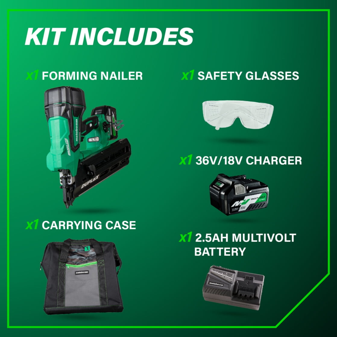 Metabo HPT 36V Cordless Forming Nailer, Battery Powered, NR3675DD