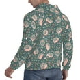 thumbnail image 3 of KLL Hedgehogs and Flowers Print Mens Hoodie Long Sleeve Casual Pullover Hooded Sweatshirt Fashion Drawstring Hoodies with Pocket-, 3 of 6