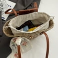 thumbnail image 2 of Bolso Mano Tejido Paja para Mujer Bolsos Playa Verano Viajes Al Aire Libre (cinta) Blanco, 2 of 8