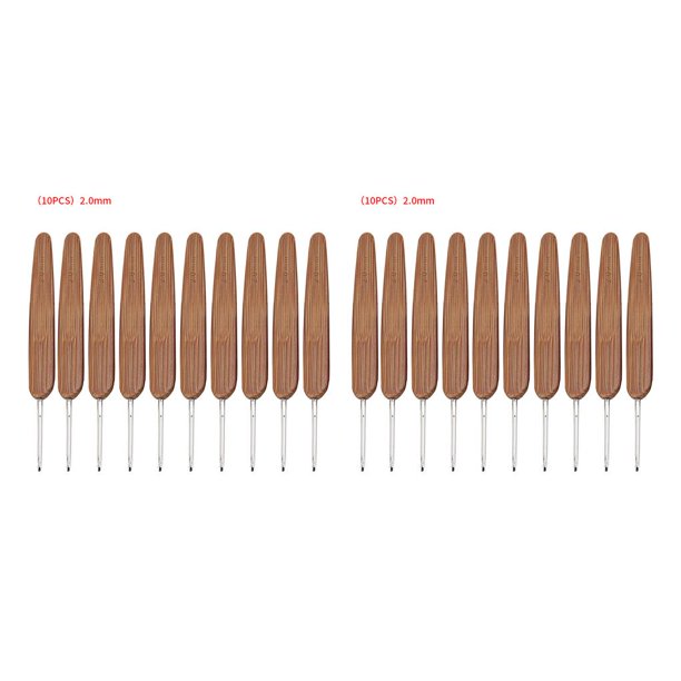 Inteprter 10pcs / Set 0 .5mm -2 .75mm Juego de tejer de bambú Juego de ganchos de tejer de encaje pequeño Juego de ganchos de ganchillo Type5 NO5