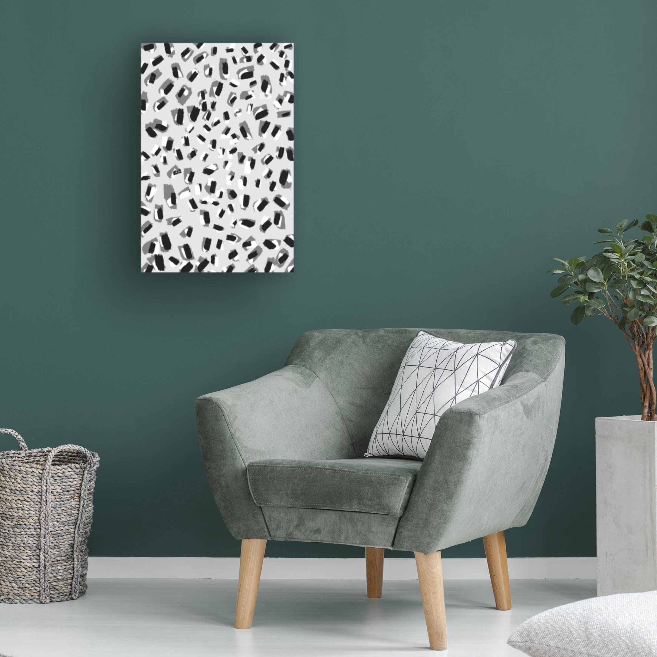 Canvas Wall Art - Treechild 'Black And White Little Strokes' Wall Art for Living Room, Bedroom, or Office D?cor by Trademark Fine Art - 16 x 24 Inches