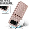 thumbnail image 6 of for Samsung Galaxy Z Flip 3 Case, Wallet Phone Case Cute Leather Case with Card Holder Crossbody Cover for Women Girls Strap Wristlet RFID Blocking Shockproof Protective Cover, Rose Gold, 6 of 14