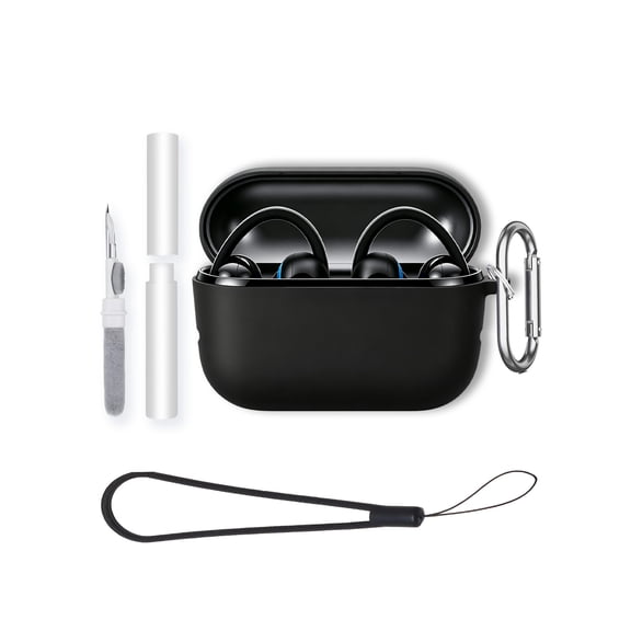 HYRACPO Soft Silicone Case for Bose Sport Open Earbuds, Shockproof & Anti-Scratch Protective Cover, Anti-Lost & Dustproof-Black