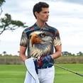 thumbnail image 3 of Rateoe Surreal Bald Eagle Gentleman Pattern Men's Short Sleeve Polo Shirts, Golf Polo Shirts Short Sleeve Performance Moisture Wicking Dry-XX-Large, 3 of 6