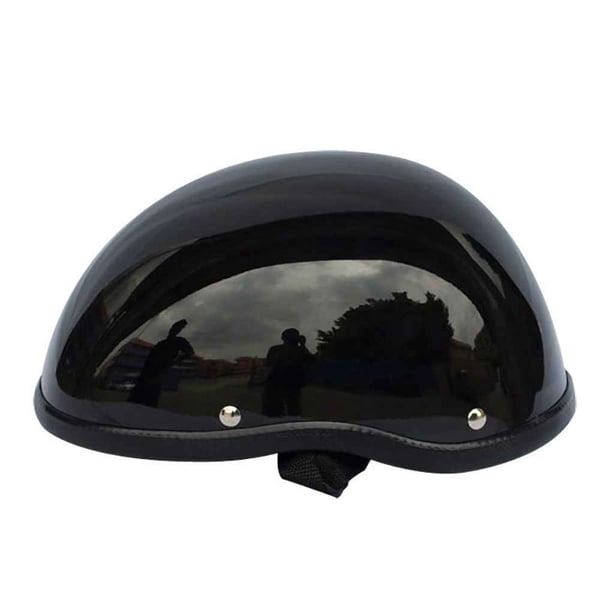 Riwesomey Casco de ciclismo de patín de motocicleta de media cara Casco de moto de bicicleta de carretera de montaña Gafas de moto negro brillante