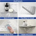 thumbnail image 2 of Corner Shower Shelf 10" Brushed 304 Stainless Steel Slot Design Recessed Corner Shelf Bathroom Shelf Rack for Tiled Wall, 2 of 13