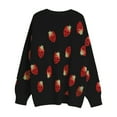 thumbnail image 5 of Sweaters for women Women's Knit Sweater Coat Long Sleeve Open Front Cardigan With Strawberry Jacquard Pattern Stylish Loose Fit Outwear For Fall Winter christmas sweater women, 5 of 6