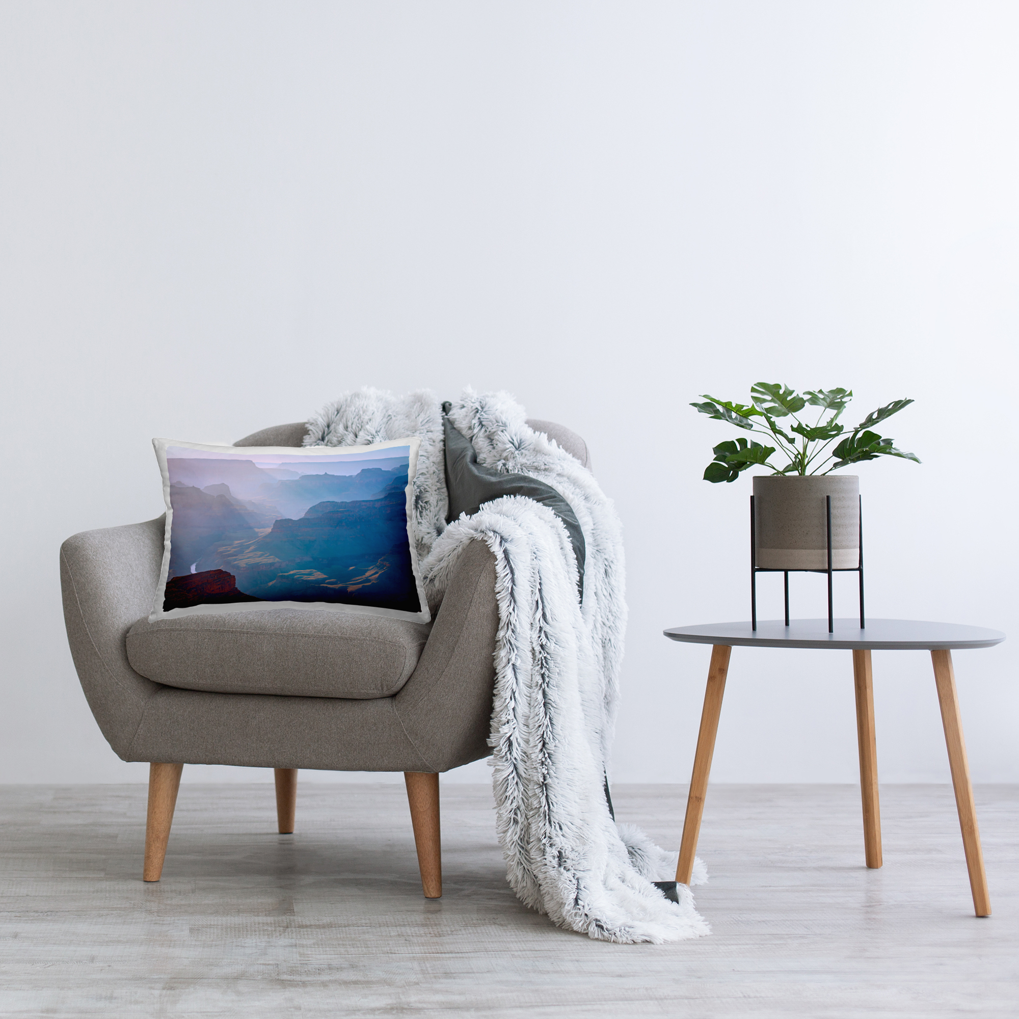 Stupell Industries Sun Rays Mountain Mesa Decorative Printed Throw Pillow Design by Marty Hulsebos.