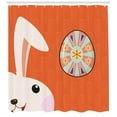 thumbnail image 3 of Ambesonne Bunny Shower Curtain, Eastern Egg Rabbit on Carrots, 69"Wx75"L, Burnt Sienna Multicolor, 3 of 3