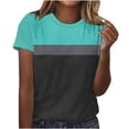 thumbnail image 1 of Fiudx Ropa de Mujer Blusa de Manga Corta Estampada a La Moda para Mujer, Blusas Informales con Cuello Redondo, 1 of 2