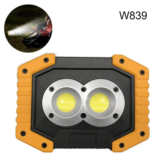 Work Light Rechargeable, Portable Led Work Light 2 Pack, Construction Lights Battery Powered, Led Emergency Lights For Home Power Failure, Rechargeable Work Light With Built-In Power Bank